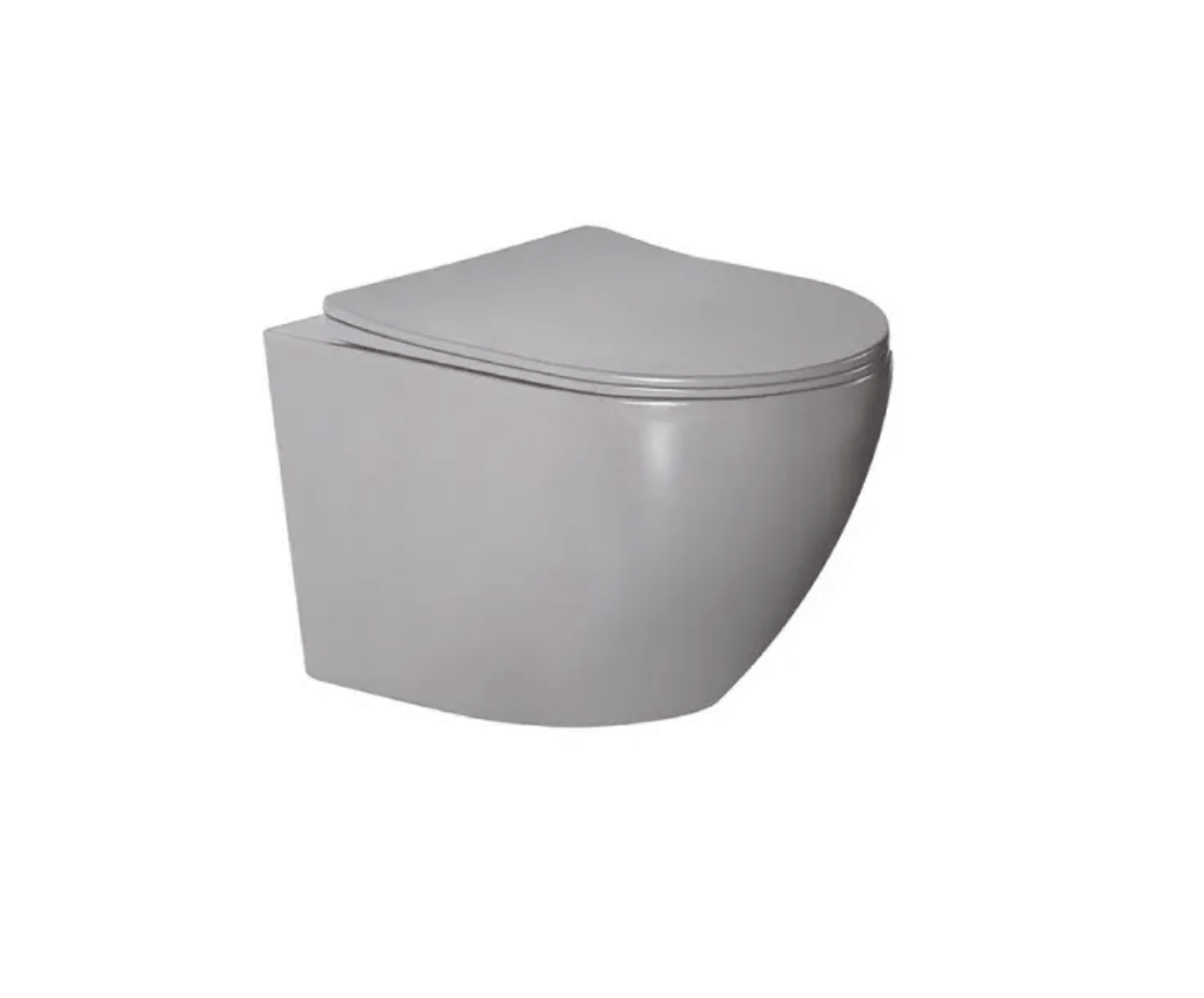 TAZA SANITARIO DE PARED GRIS