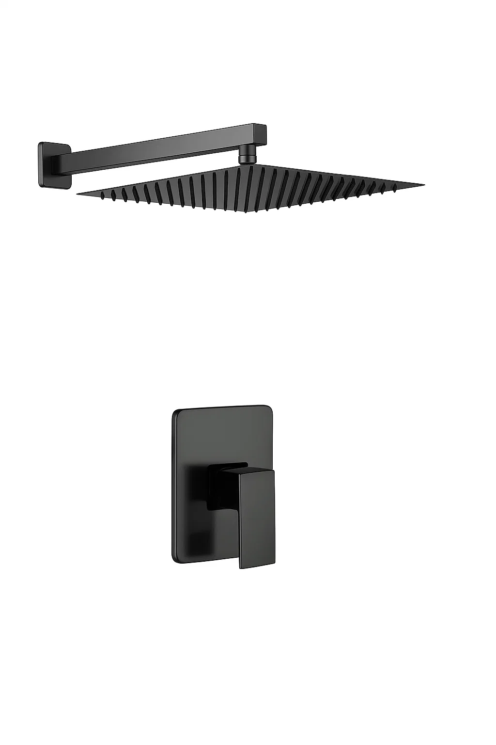 KIT DE DUCHA REGADERA BRAZO Y MEZCLADOR NEGRO MATE