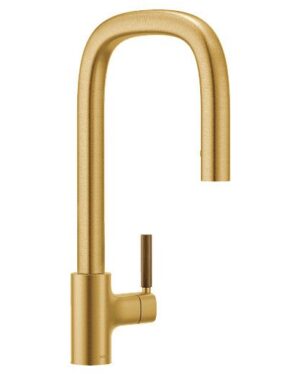 MONOCONTROL COCINA TENON DOBLE MANIJA BRUSHED GOLD-MOEN