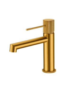Grifería de lavamanos F10153S Corta Brushed Gold – Valen