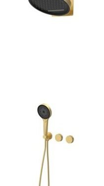 JUEGO DUCHA 3 SALIDAS POZZO RIVANO BRUSHED GOLD