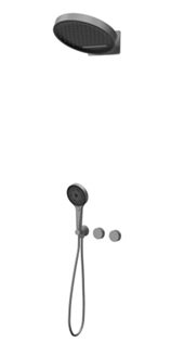 JUEGO DUCHA 3 SALIDAS POZZO RIVANO GUNMETAL